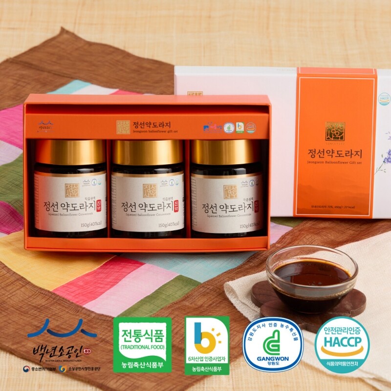 정선몰,정선사위 약도라지청 착즙원액 선물세트 (150g*3병)