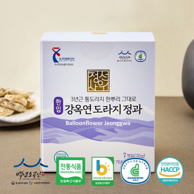 강원더몰,정선사위 국산 수제 콩고물 한입 도라지정과,더덕정과 70g