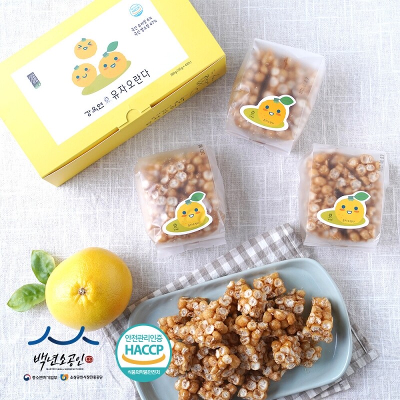 정선몰,정선사위 백년가게 강옥연 수제 유자오란다380g 부드럽고 촉촉한과자