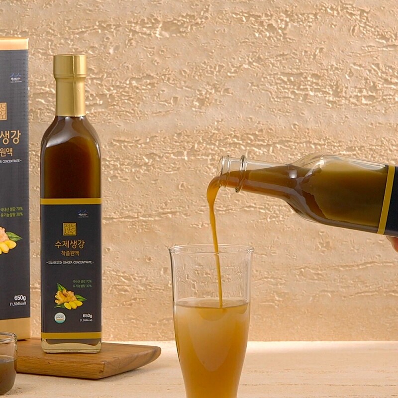 강원더몰,정선사위 국산 생강착즙 원액 650g 유기농 사탕수수 생강청