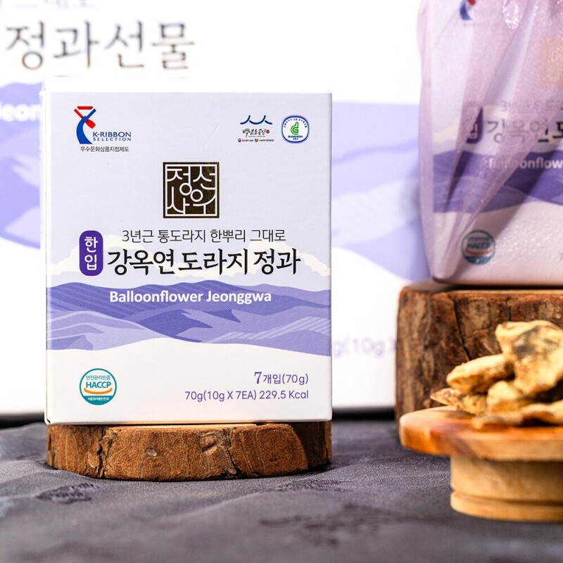 강원더몰,정선사위 국산 수제 콩고물 한입 도라지정과,더덕정과 70g